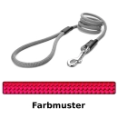 klassische Hundeleine - M - 145cm - pink mit schwarzen Punkten
